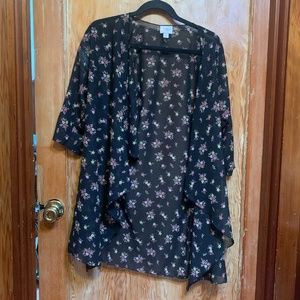Black Floral Cardigan